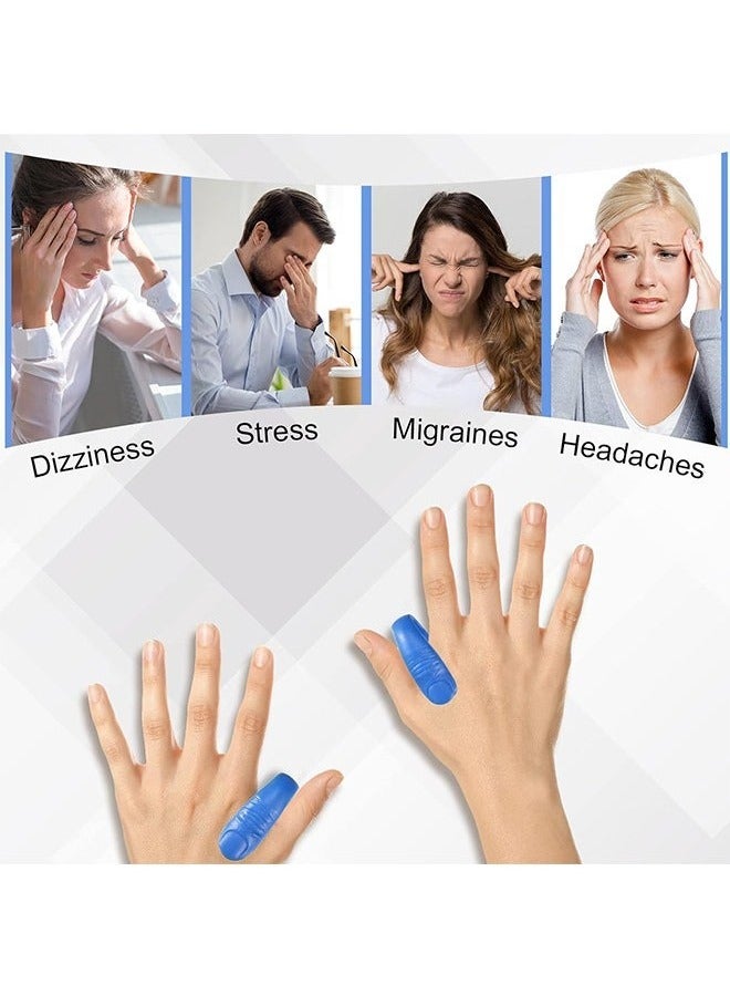 Generic 2 Pcs Acupressure Hand Pressure Point Clip, Magnet Palm Pressure Clip Pressure Point Clip for Migraine Relief, Headache Pressure Point Tool for Relaxation (Blue+Green)  - Image 2