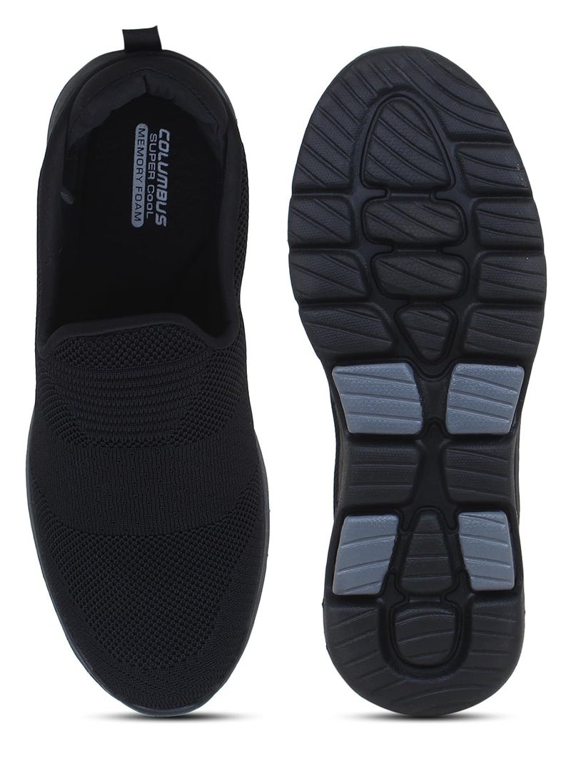 Columbus Men's Plasma Sports Running Shoe (Black/Grey, Numeric_7) - Image 5