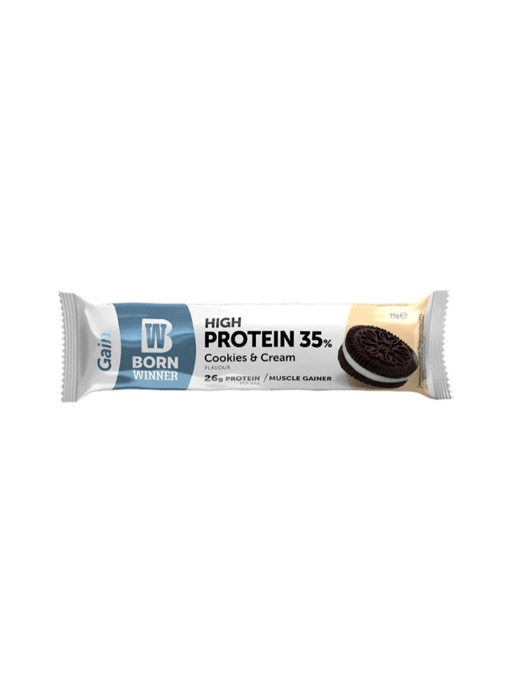 BW - Born Winner Deluxe Protein Bar, Crunchy Cookies and Cream - 75 gm - Image 1