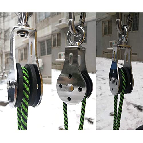 ZHEN Lifting Pulley System for Gym, 360 Degree Rotation Quiet Pulley, Steel Cable Rope Lifting Pulley Block, Load Bearing 661lbs (1 Pcs) - Image 4