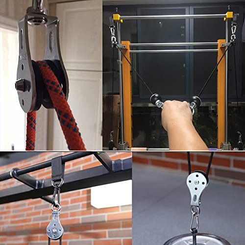ZHEN Lifting Pulley System for Gym, 360 Degree Rotation Quiet Pulley, Steel Cable Rope Lifting Pulley Block, Load Bearing 661lbs (1 Pcs) - Image 3