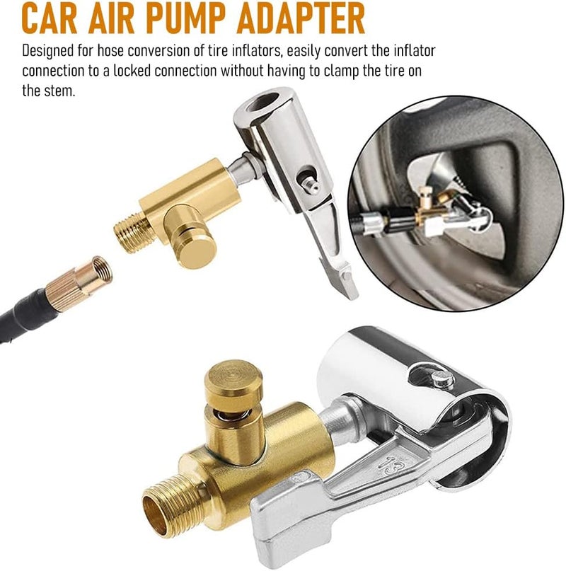 HASTHIP Universal Air Pump Nozzle for Inflator, Lock On Air Chuck Tire Inflator with Air Release Valve, Car Air Pump Thread Nozzle Adapter, Portable No Leakage Replacement Hose Adapter - Image 2
