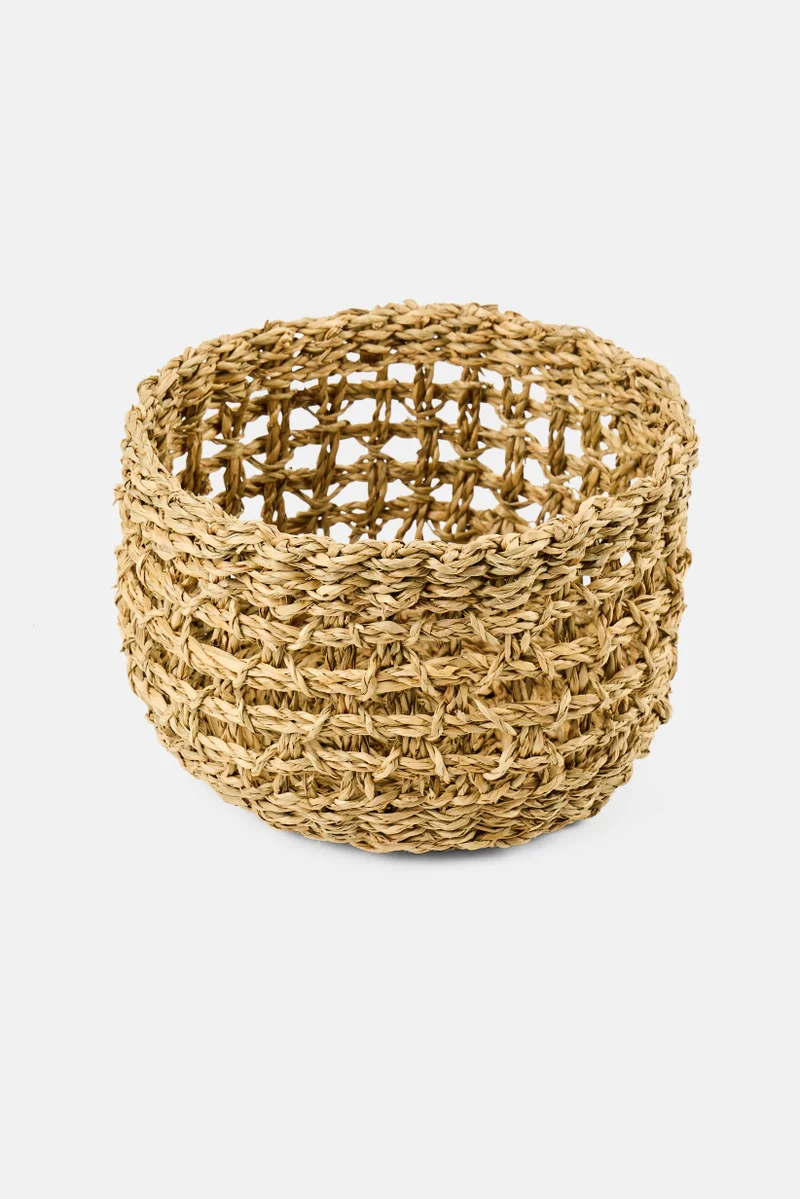 Muy Mucho Sea Grass Round Basket 20 x 14 cm, Beige