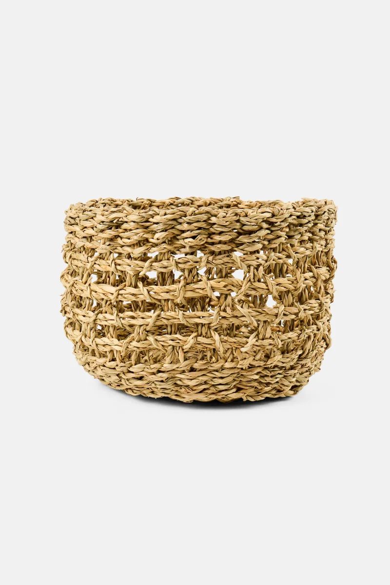 Muy Mucho Sea Grass Round Basket 20 x 14 cm, Beige