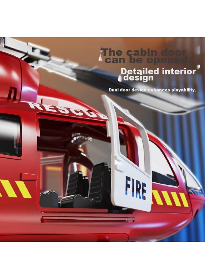 Xst Children's Toy Large Helicopter, Inertia Simulation Passenger Aircraft Model, Boys' Fire Rescue Helicopter, Birthday Gift - Image 2