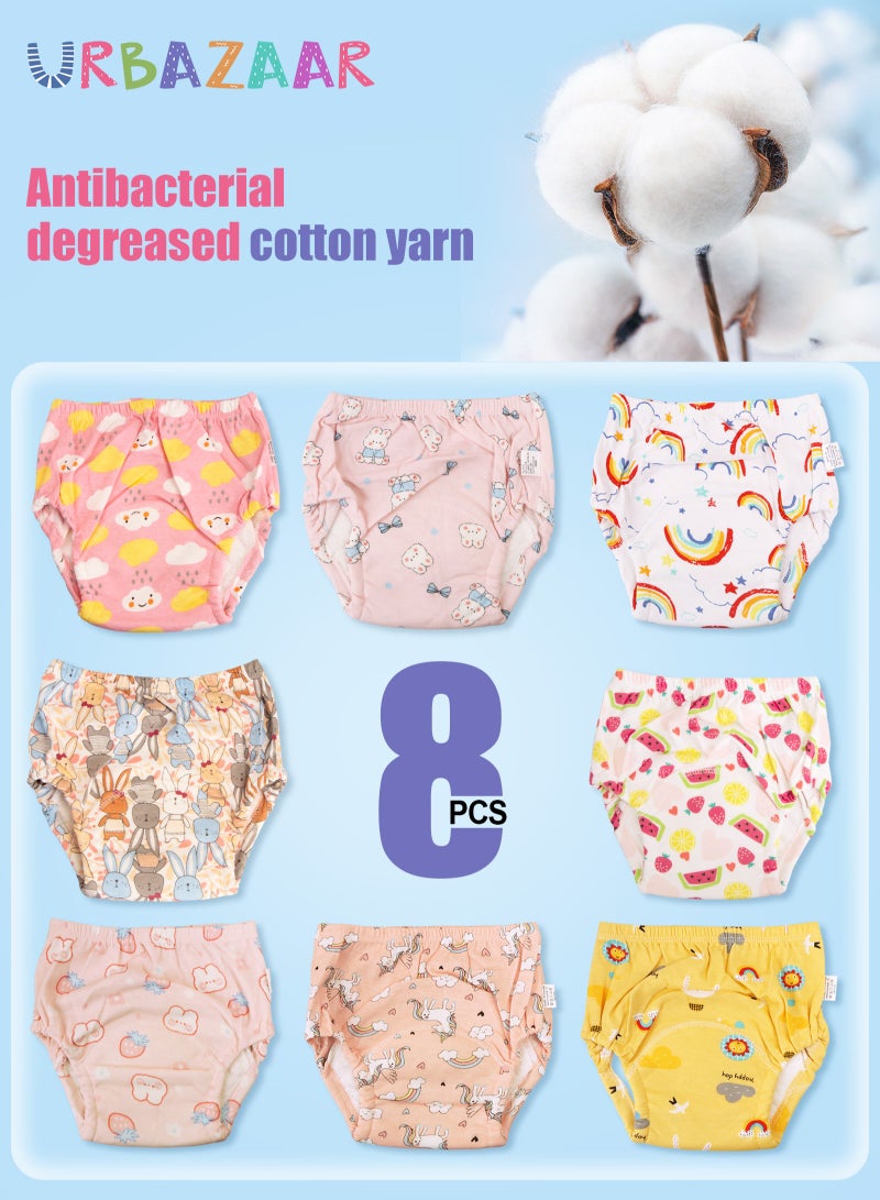 URbazaar 8PCS Baby Potty Training Pants, Breathable Potty Training Underwear, Toddler Learning Training Pants for Girls & Boys 6 Layers Strong Absorbent Cotton Training Underwear  - Image 3