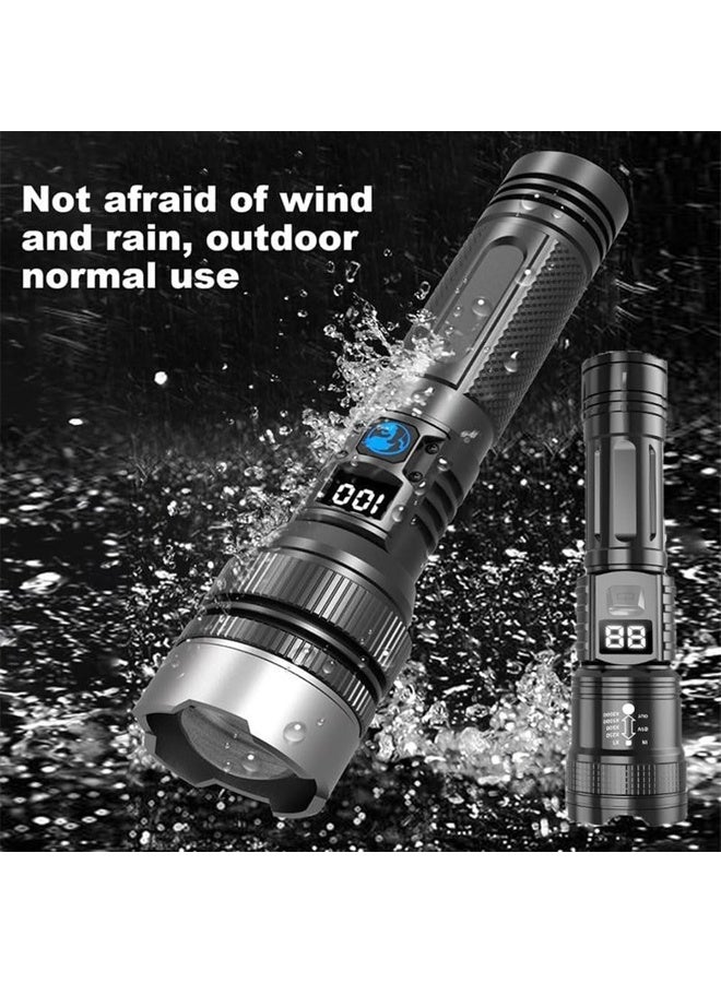 Rechargeable Flashlight Handheld Flashlight Battery Five Hours of Battery Life -9000 Lumens High-Intensity Flashlight-Aluminum Alloy Body - USB Rechargeable Zoom Long-Range Outdoor Handheld Flashlight - Image 5