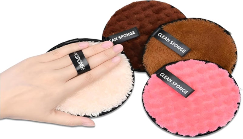 Reusable Makeup Remover Pads, Facial Makeup Remover Wipes, Washable Face Cleansing Cloths for All Skin Types - Soft and Friendly Makeup Remover Pads for Face, Eye, Lips.(4 Pcs)