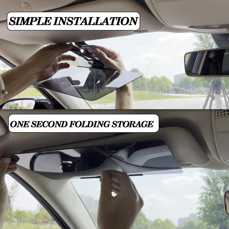 Mtverver Sun Visor Extender for Cars, Polarized Car Visor Extender Sun Blocker, Anti-Glare Car Visor Protect from Sun Glare, UV-Filtering/Protection, Universalï¼ŒWindshield Sun Shadeï¼Œ - Image 5