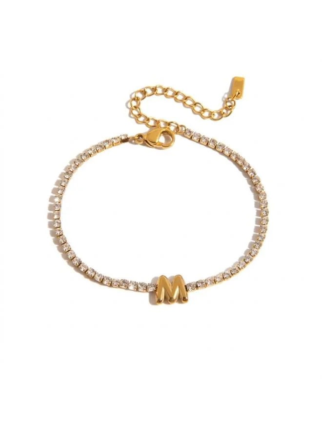 Letter M Initial Tennis Bracelet