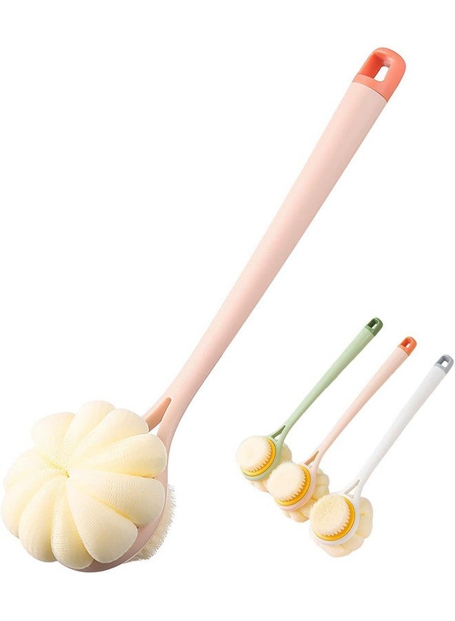 DNC 2 in 1 Body Bathing Brush with Soft Bristle and Loofah Body Back Scrubber Brush Massage Brush bath scrubber for body Exfoliating and Cleansing (Multicolor, 1Pc) - Image 1