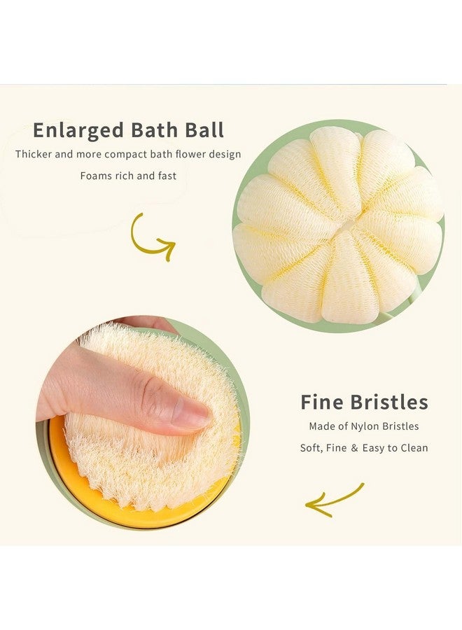 DNC 2 in 1 Body Bathing Brush with Soft Bristle and Loofah Body Back Scrubber Brush Massage Brush bath scrubber for body Exfoliating and Cleansing (Multicolor, 1Pc) - Image 5