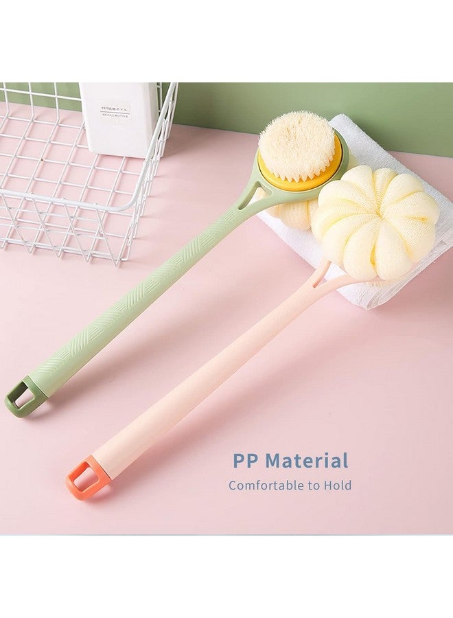 DNC 2 in 1 Body Bathing Brush with Soft Bristle and Loofah Body Back Scrubber Brush Massage Brush bath scrubber for body Exfoliating and Cleansing (Multicolor, 1Pc) - Image 3