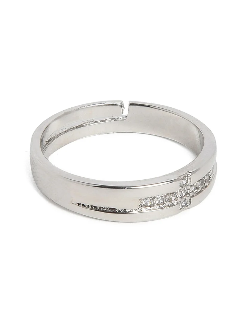 سوهي Oxidised Stone-Studded Finger Band