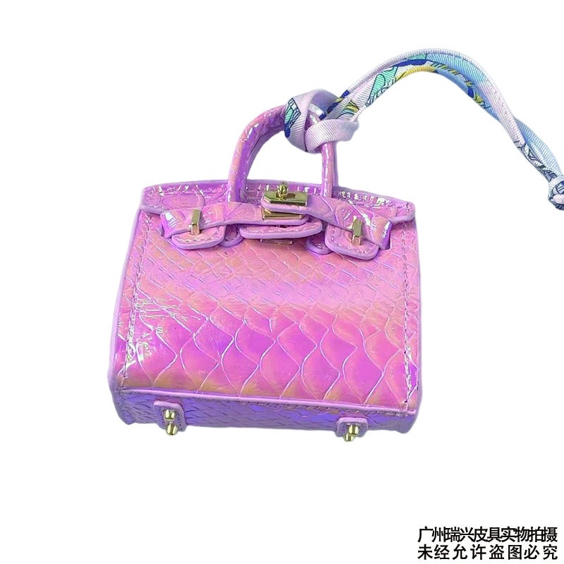 Live Mini Leather Mini Bag Platinum Pendant Small Bag Lipstick Headset Car Key Bag Cute Bag Hanging Accessories - Image 2