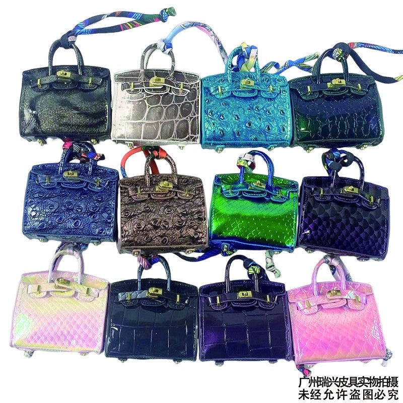 Live Mini Leather Mini Bag Platinum Pendant Small Bag Lipstick Headset Car Key Bag Cute Bag Hanging Accessories - Image 3