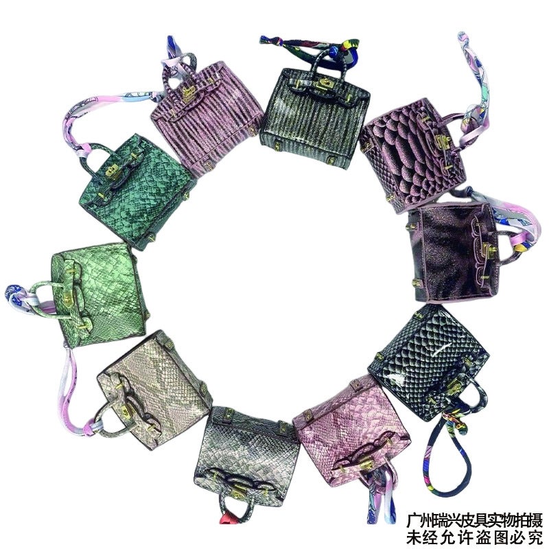 Live Mini Leather Mini Bag Platinum Pendant Small Bag Lipstick Headset Car Key Bag Cute Bag Hanging Accessories - Image 5