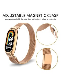Waldic Steel Strap Replacement Band For Xiaomi Mi Band 8 - Rose Gold  - Image 4
