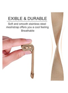 Waldic Steel Strap Replacement Band For Xiaomi Mi Band 8 - Rose Gold  - Image 3
