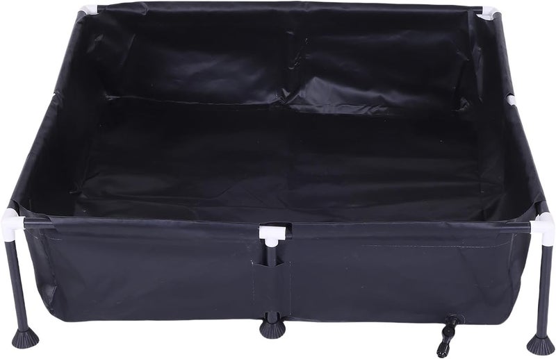 Bewinner Above Ground Swimming Pool Small Deep Pool Weather Proof Frame Space Efficient Design for Family Kids Pets, 37.4x37.4x7.9 Inch, Black, Outdoor Backyard - Image 1