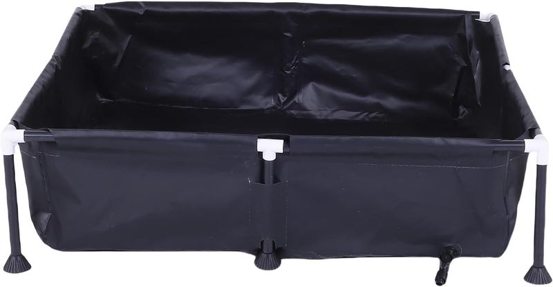 Bewinner Above Ground Swimming Pool Small Deep Pool Weather Proof Frame Space Efficient Design for Family Kids Pets, 37.4x37.4x7.9 Inch, Black, Outdoor Backyard - Image 2