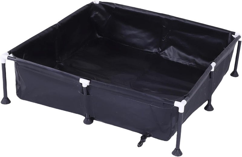 Bewinner Above Ground Swimming Pool Small Deep Pool Weather Proof Frame Space Efficient Design for Family Kids Pets, 37.4x37.4x7.9 Inch, Black, Outdoor Backyard - Image 3