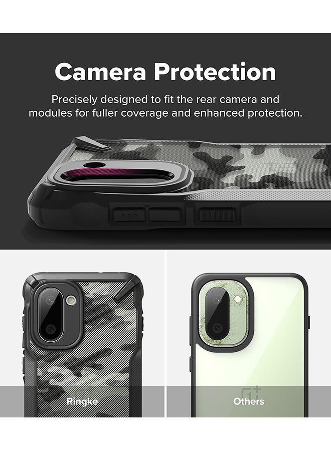 Ringke Fusion-X for OnePlus 15R Case , Clear Hard Back with Shockproof Protective Bumper Phone Cover for OnePlus 15R - Camo Black Camo Black - Image 3