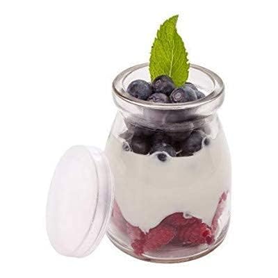 CROCO JAR Pudding Glass Jar with Lid | Reusable Yogurt Glass Container | Small Airtight Glass Jars for Dessert, Custard, Jam, Kitchen Storage & Serving | 150ml, Set of 6 - Image 2