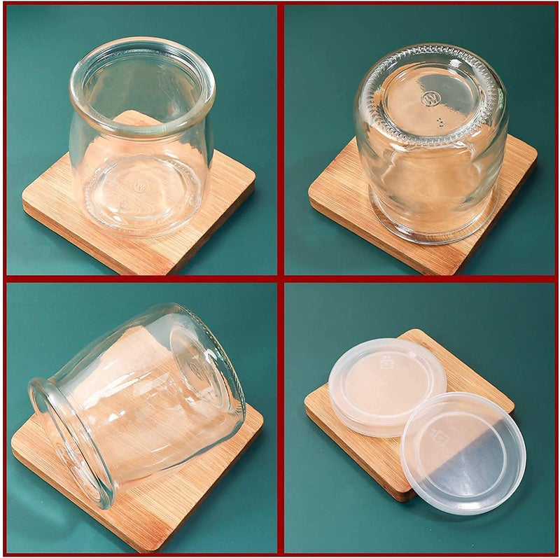 CROCO JAR Pudding Glass Jar with Lid | Reusable Yogurt Glass Container | Small Airtight Glass Jars for Dessert, Custard, Jam, Kitchen Storage & Serving | 150ml, Set of 6 - Image 3