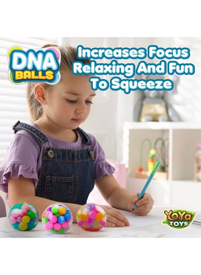 YoYa Toys Dna Balls Fidget Toy Stress Ball Colorful Soft Squishy Mental Stimulation, Clarity & Focus Tool Fun For Any Age 3 Pack  - Image 5