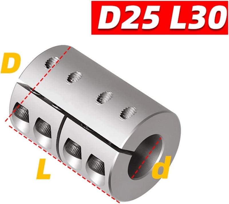 Youngran D25 L30 High Precision Rigid Coupling 3D Printers Parts Aluminium Alloy Shaft Coupler Screw for Stepper Motor Coupling Leisurely (Inner Diameter : 4X12.7) - Image 2