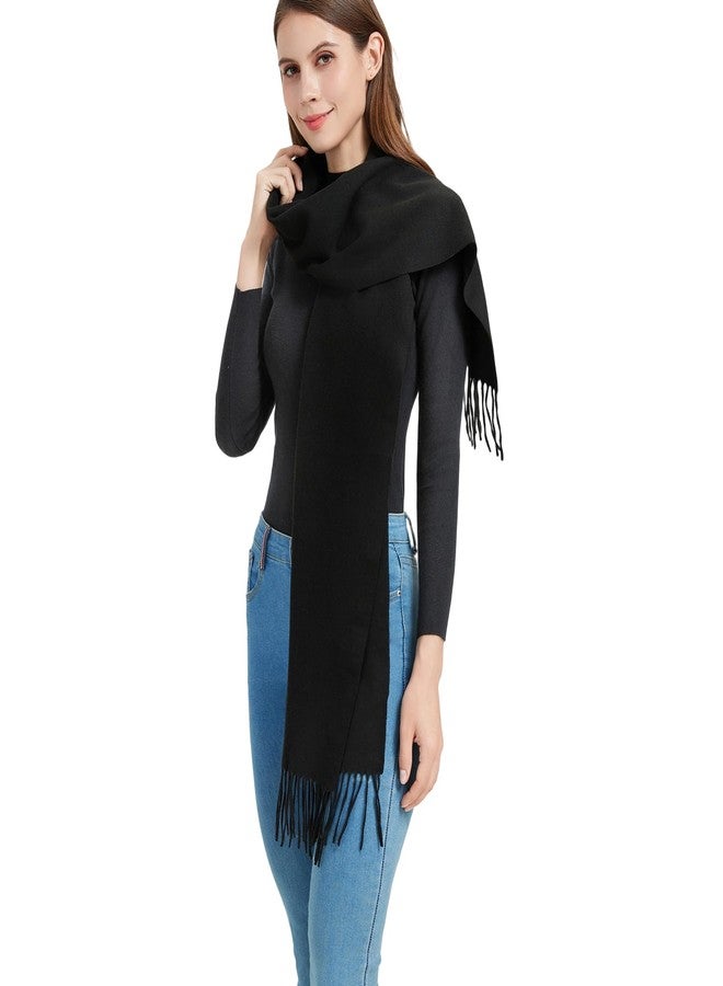 Nonakgado Super Soft Plaid Scarf for Women and Men-Winter Unisex Classic Cashmere Feel Tartan Plaid Scarves, 26# Black, 13'' * 76.3'' - Image 4