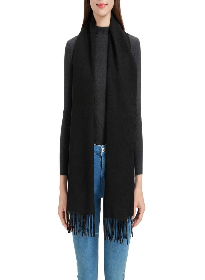 Nonakgado Super Soft Plaid Scarf for Women and Men-Winter Unisex Classic Cashmere Feel Tartan Plaid Scarves, 26# Black, 13'' * 76.3'' - Image 3