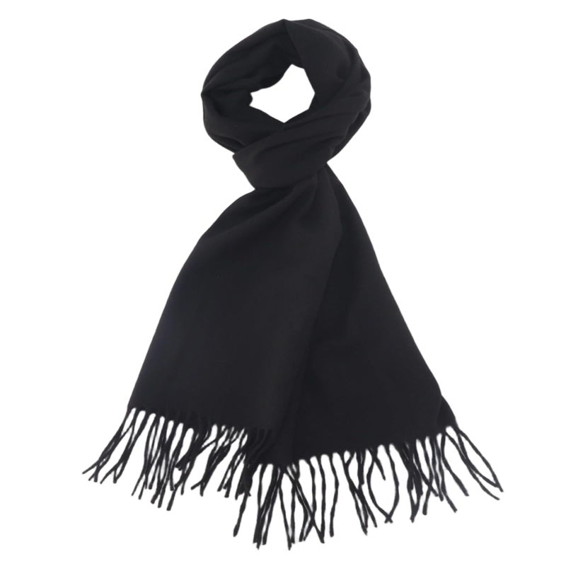 Nonakgado Super Soft Plaid Scarf for Women and Men-Winter Unisex Classic Cashmere Feel Tartan Plaid Scarves, 26# Black, 13'' * 76.3'' - Image 1