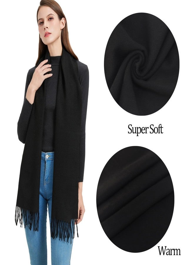 Nonakgado Super Soft Plaid Scarf for Women and Men-Winter Unisex Classic Cashmere Feel Tartan Plaid Scarves, 26# Black, 13'' * 76.3'' - Image 2