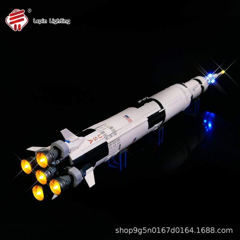 DIY Building Block Lamp Compatible with LEGO 21309 Apollo Saturn V Rocket LED Light Kit - Image 1