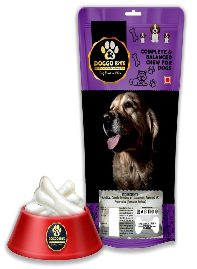 DOGGO BITE Dog Treats Pressed Chew Bone, 500gm 5 Inch (Buy 1 Get 1 Free) Rawhide for Small/Medium/Large Breeds 8-30 Kg Dogs - Total 1 Kg (Approx 12 Chews in Pack) - Image 2