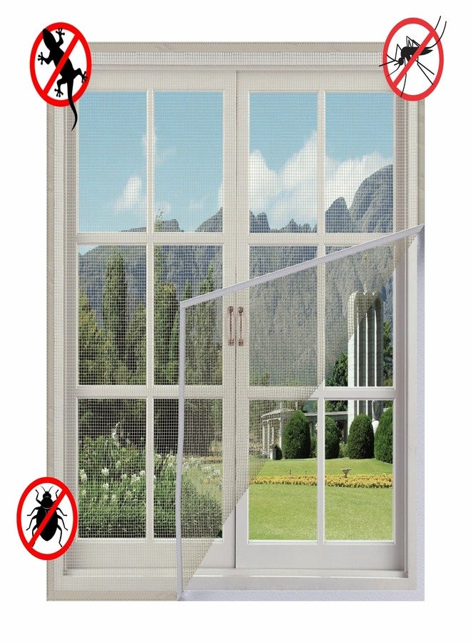 Woodluck Mosquito Net for Window | Ivory 90 cm x 110 cm | Fiberglass Mesh | Pre Stitched Window Net for Home Door Kitchen Bathroom Balcony | Durable Mesh for Windows | Ready to Use Insects Nets - Image 2