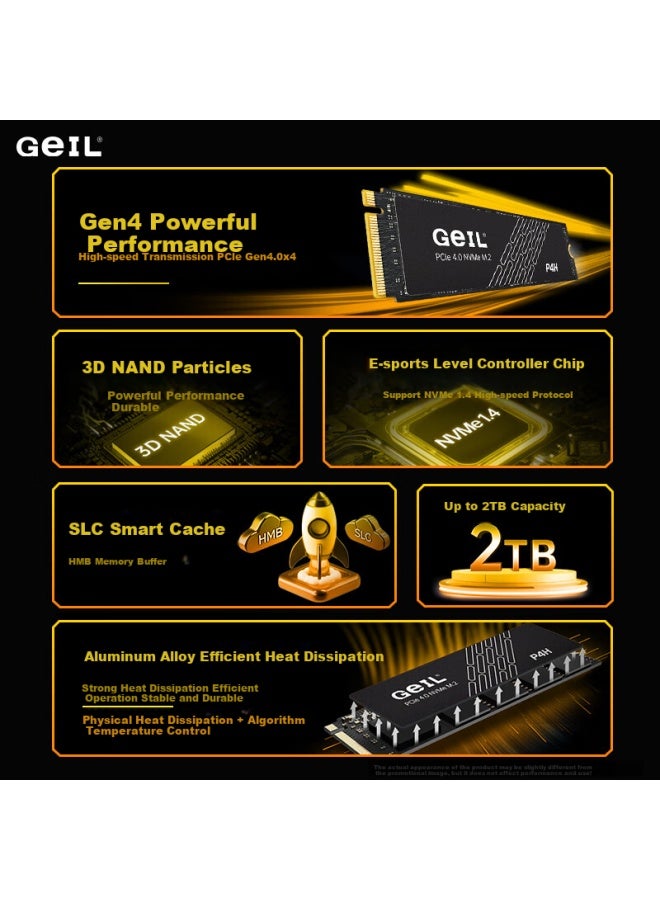 Geil Goldenfir 1tb Ssd Solid State Drive M.2 Interface Nvme Ssd Gaming High Performance Edition P4h Series - Image 1