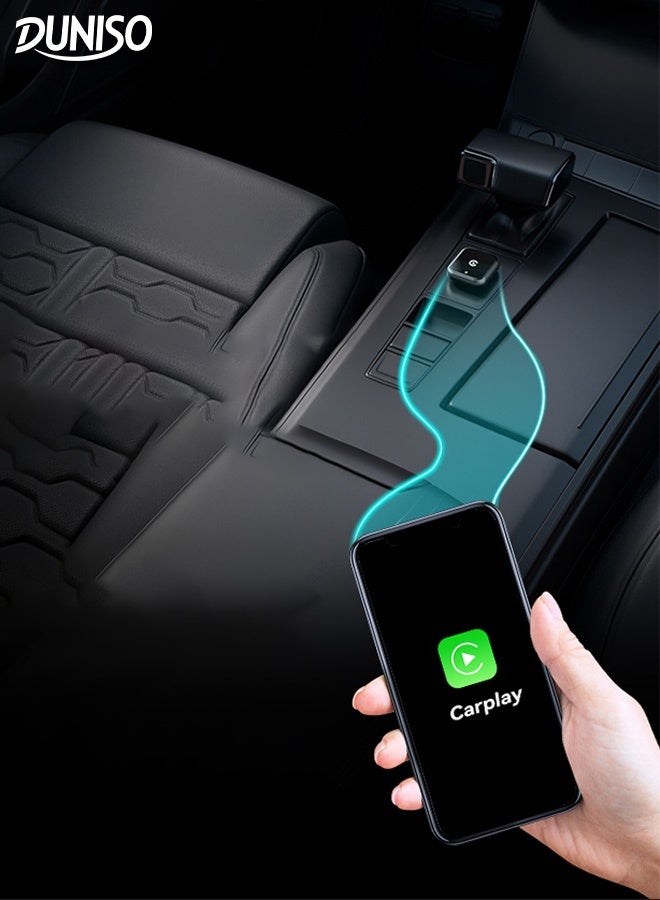 DUNISO 2 in 1 Car Wireless Streaming Box Upgraded Wireless CarPlay Adapter Mini Stable Car Streaming Device Ai Box Plug and Play Setup Converts Wired CarPlay to Wireless for Car Fit Apple Android Phones - Image 1