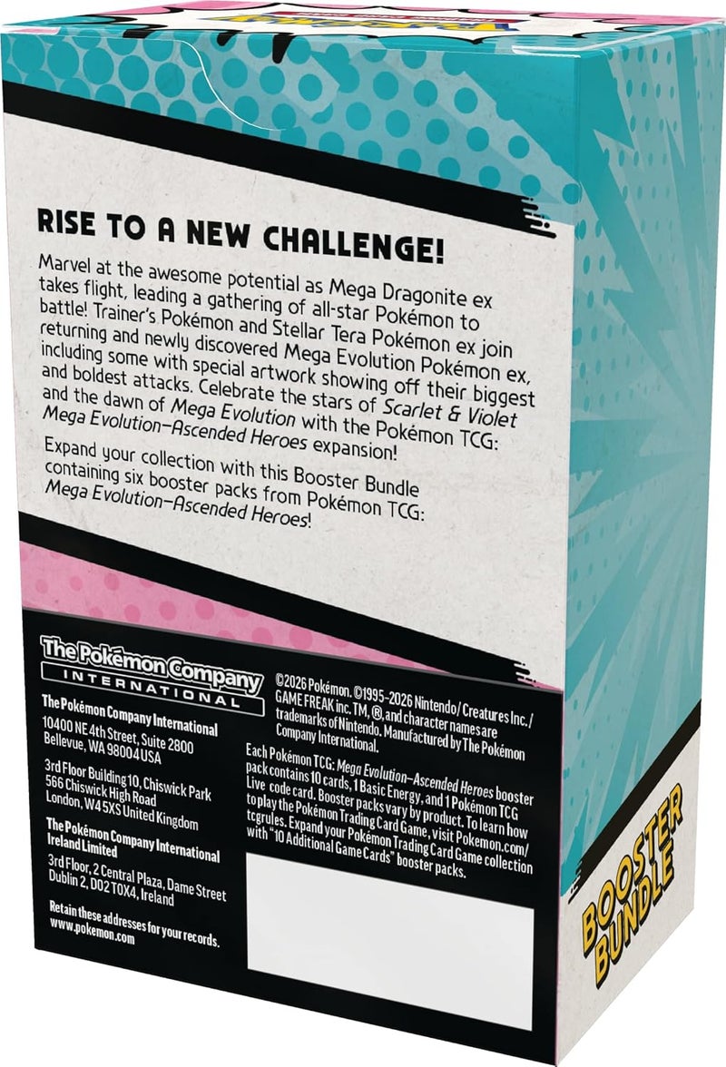 بوكيمون Pokémon TCG: Mega Evolution—Ascended Heroes Booster Bundle (6 Booster Packs) - Image 2