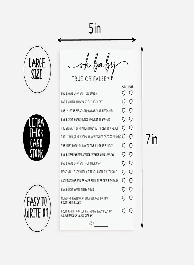 All-Ewired-Up All Ewired Up 50 Baby Shower Trivia True or False (50-Cards) Fun Baby Shower Game Activity, Gender Neutral Boy or Girl, Minimalist - Image 5