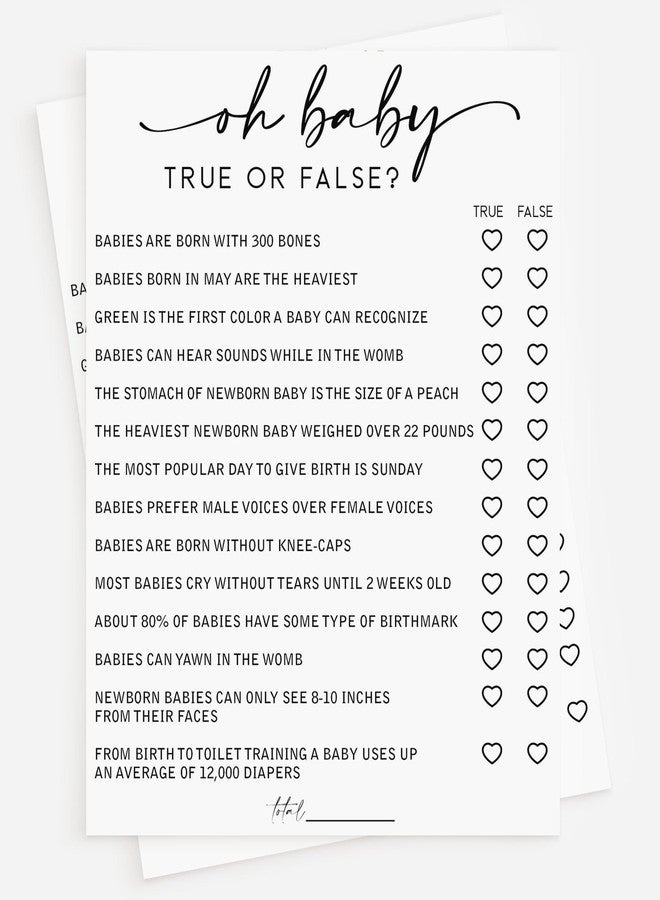 All-Ewired-Up All Ewired Up 50 Baby Shower Trivia True or False (50-Cards) Fun Baby Shower Game Activity, Gender Neutral Boy or Girl, Minimalist - Image 1