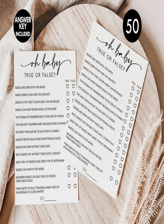 All-Ewired-Up All Ewired Up 50 Baby Shower Trivia True or False (50-Cards) Fun Baby Shower Game Activity, Gender Neutral Boy or Girl, Minimalist - Image 3