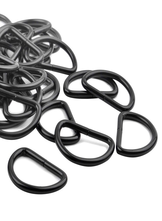 BronaGrand 50 Pieces 25mm Metal D Rings Buckles for Straps Ties Belts Bags, Black - Image 4