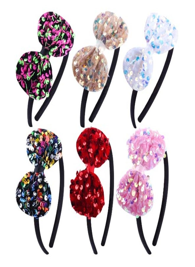 فافيلا طوق رأس فافيلا ذو أذنين مزين بالترتر قابل للعكس، أنيق ولامع، غير قابل للانزلاق، طوق شعر على شكل قطة لطيف، إكسسوارات شعر للنساء والأطفال والمراهقات (متعدد الألوان | عبوة من 6 قطع) - Image 3