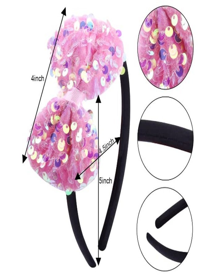فافيلا طوق رأس فافيلا ذو أذنين مزين بالترتر قابل للعكس، أنيق ولامع، غير قابل للانزلاق، طوق شعر على شكل قطة لطيف، إكسسوارات شعر للنساء والأطفال والمراهقات (متعدد الألوان | عبوة من 6 قطع) - Image 5