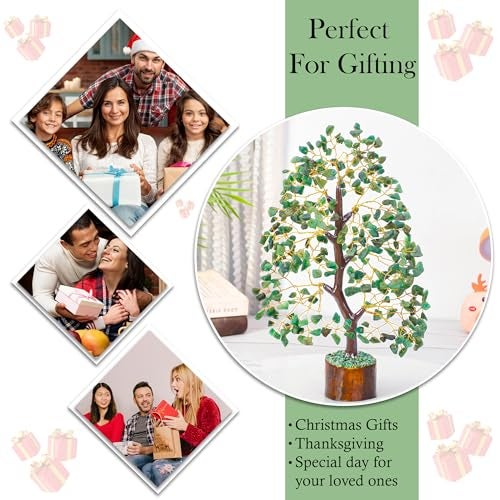 HindCraft Green Aventurine Healing Crystal Tree | Artificial Tree for Prosperity & Abundance | Feng Shui Crystal Tree for Home & Office | Thoughtful Gift for Men & Women – Housewarming, Wedding - Image 4