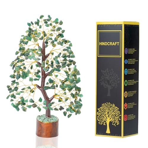 HindCraft Green Aventurine Healing Crystal Tree | Artificial Tree for Prosperity & Abundance | Feng Shui Crystal Tree for Home & Office | Thoughtful Gift for Men & Women – Housewarming, Wedding - Image 1