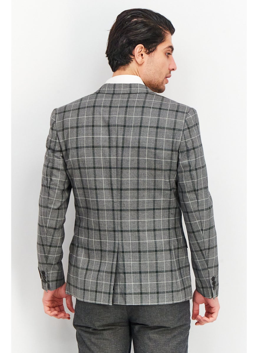 Men Regular Fit Plaid Casual Blazer, Grey - pzsku/Z8204F5556C8305D4DA64Z/45/_/1737642537/630154ce-d1f3-4ad3-a442-f8d2ca6a5440